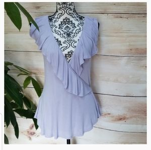 Free People Clementine Ruffle Tank In lilac Size S